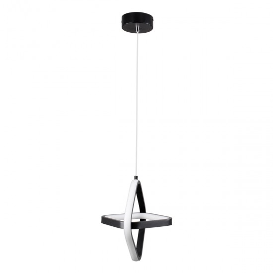 GLOBOSTAR® ROSE 61064 Μοντέρνο Κρεμαστό Φωτιστικό Οροφής LED 22W 2640lm 300° AC 220-240V IP20 Ρυθμιζόμενο Λευκό CCT με On/Off 2700K/4500K/6000K - Lumileds SMD Chip - Μαύρο Ματ - Μ24 x Π22 x Υ24cm - 3 Χρόνια Εγγύηση