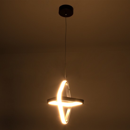 GLOBOSTAR® ROSE 61064 Μοντέρνο Κρεμαστό Φωτιστικό Οροφής LED 22W 2640lm 300° AC 220-240V IP20 Ρυθμιζόμενο Λευκό CCT με On/Off 2700K/4500K/6000K - Lumileds SMD Chip - Μαύρο Ματ - Μ24 x Π22 x Υ24cm - 3 Χρόνια Εγγύηση