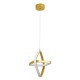 GLOBOSTAR® ROSE 61066 Μοντέρνο Κρεμαστό Φωτιστικό Οροφής LED 22W 2640lm 300° AC 220-240V IP20 Ρυθμιζόμενο Λευκό CCT με On/Off 2700K/4500K/6000K - Lumileds SMD Chip - Χρυσό Βούρτσας - Μ24 x Π22 x Υ24cm - 3 Χρόνια Εγγύηση