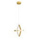 GLOBOSTAR® ROSE 61066 Μοντέρνο Κρεμαστό Φωτιστικό Οροφής LED 22W 2640lm 300° AC 220-240V IP20 Ρυθμιζόμενο Λευκό CCT με On/Off 2700K/4500K/6000K - Lumileds SMD Chip - Χρυσό Βούρτσας - Μ24 x Π22 x Υ24cm - 3 Χρόνια Εγγύηση