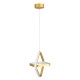 GLOBOSTAR® ROSE 61066 Μοντέρνο Κρεμαστό Φωτιστικό Οροφής LED 22W 2640lm 300° AC 220-240V IP20 Ρυθμιζόμενο Λευκό CCT με On/Off 2700K/4500K/6000K - Lumileds SMD Chip - Χρυσό Βούρτσας - Μ24 x Π22 x Υ24cm - 3 Χρόνια Εγγύηση
