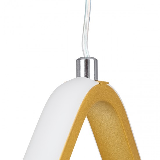 GLOBOSTAR® ROSE 61066 Μοντέρνο Κρεμαστό Φωτιστικό Οροφής LED 22W 2640lm 300° AC 220-240V IP20 Ρυθμιζόμενο Λευκό CCT με On/Off 2700K/4500K/6000K - Lumileds SMD Chip - Χρυσό Βούρτσας - Μ24 x Π22 x Υ24cm - 3 Χρόνια Εγγύηση