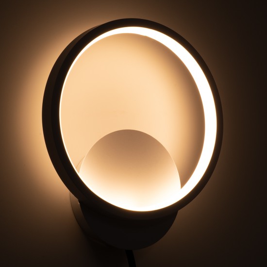 GLOBOSTAR® TED 61071 Μοντέρνο Φωτιστικό Τοίχου - Απλίκα LED 9W 1080lm 300° AC 220-240V IP20 Ρυθμιζόμενο Λευκό CCT με On/Off 2700K/4500K/6000K - Lumileds SMD Chip - Λευκό Ματ - Μ20 x Π5.5 x Υ23cm - 3 Χρόνια Εγγύηση