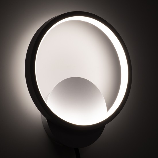 GLOBOSTAR® TED 61071 Μοντέρνο Φωτιστικό Τοίχου - Απλίκα LED 9W 1080lm 300° AC 220-240V IP20 Ρυθμιζόμενο Λευκό CCT με On/Off 2700K/4500K/6000K - Lumileds SMD Chip - Λευκό Ματ - Μ20 x Π5.5 x Υ23cm - 3 Χρόνια Εγγύηση
