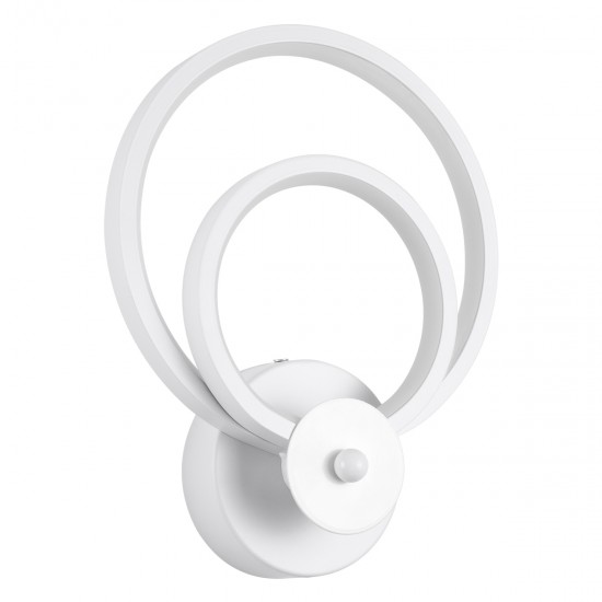 GLOBOSTAR® FREDDIE 61077 Μοντέρνο Φωτιστικό Τοίχου - Απλίκα LED 15W 1800lm 300° AC 220-240V IP20 Ρυθμιζόμενο Λευκό CCT με On/Off 2700K/4500K/6000K - Lumileds SMD Chip - Λευκό Ματ - Μ20 x Π7.5 x Υ25cm - 3 Χρόνια Εγγύηση