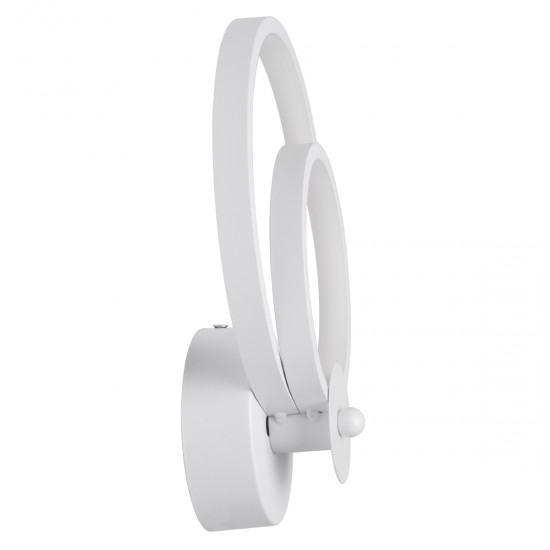 GLOBOSTAR® FREDDIE 61077 Μοντέρνο Φωτιστικό Τοίχου - Απλίκα LED 15W 1800lm 300° AC 220-240V IP20 Ρυθμιζόμενο Λευκό CCT με On/Off 2700K/4500K/6000K - Lumileds SMD Chip - Λευκό Ματ - Μ20 x Π7.5 x Υ25cm - 3 Χρόνια Εγγύηση