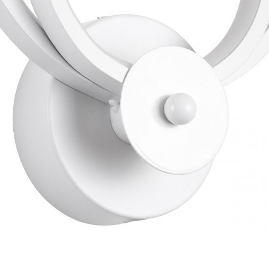 GLOBOSTAR® FREDDIE 61077 Μοντέρνο Φωτιστικό Τοίχου - Απλίκα LED 15W 1800lm 300° AC 220-240V IP20 Ρυθμιζόμενο Λευκό CCT με On/Off 2700K/4500K/6000K - Lumileds SMD Chip - Λευκό Ματ - Μ20 x Π7.5 x Υ25cm - 3 Χρόνια Εγγύηση