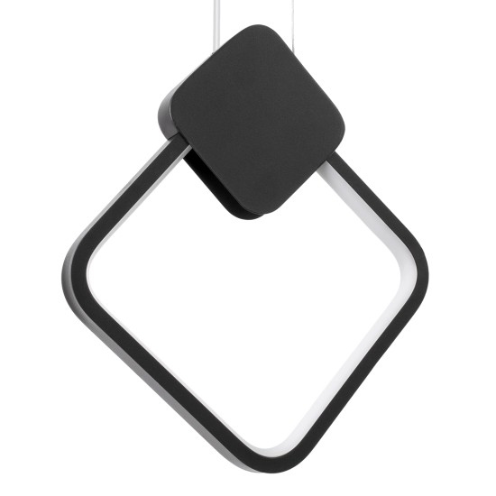 GLOBOSTAR® MARY 61082 Μοντέρνο Κρεμαστό Φωτιστικό Οροφής LED 12W 1440lm 300° AC 220-240V IP20 Ρυθμιζόμενο Λευκό CCT με On/Off 2700K/4500K/6000K - Lumileds SMD Chip - Μαύρο - Μ20 x Π2.3 x Υ28.5cm - 3 Χρόνια Εγγύηση