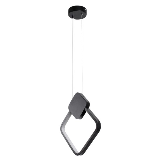 GLOBOSTAR® MARY 61082 Μοντέρνο Κρεμαστό Φωτιστικό Οροφής LED 12W 1440lm 300° AC 220-240V IP20 Ρυθμιζόμενο Λευκό CCT με On/Off 2700K/4500K/6000K - Lumileds SMD Chip - Μαύρο - Μ20 x Π2.3 x Υ28.5cm - 3 Χρόνια Εγγύηση