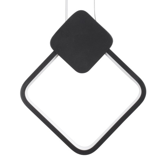 GLOBOSTAR® MARY 61082 Μοντέρνο Κρεμαστό Φωτιστικό Οροφής LED 12W 1440lm 300° AC 220-240V IP20 Ρυθμιζόμενο Λευκό CCT με On/Off 2700K/4500K/6000K - Lumileds SMD Chip - Μαύρο - Μ20 x Π2.3 x Υ28.5cm - 3 Χρόνια Εγγύηση
