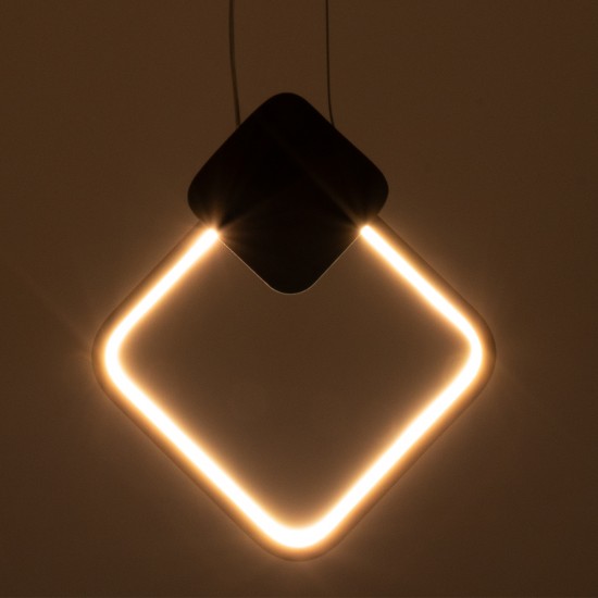 GLOBOSTAR® MARY 61084 Μοντέρνο Κρεμαστό Φωτιστικό Οροφής LED 12W 1440lm 300° AC 220-240V IP20 Ρυθμιζόμενο Λευκό CCT με On/Off 2700K/4500K/6000K - Lumileds SMD Chip - Χρυσό Βούρτσας - Μ20 x Π2.3 x Υ28.5cm - 3 Χρόνια Εγγύηση