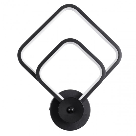 GLOBOSTAR® ANNA 61085 Μοντέρνο Φωτιστικό Τοίχου - Απλίκα LED 15W 1800lm 300° AC 220-240V IP20 Ρυθμιζόμενο Λευκό CCT με On/Off 2700K/4500K/6000K - Lumileds SMD Chip - Μαύρο Ματ - Μ25 x Π8 x Υ30cm - 3 Χρόνια Εγγύηση