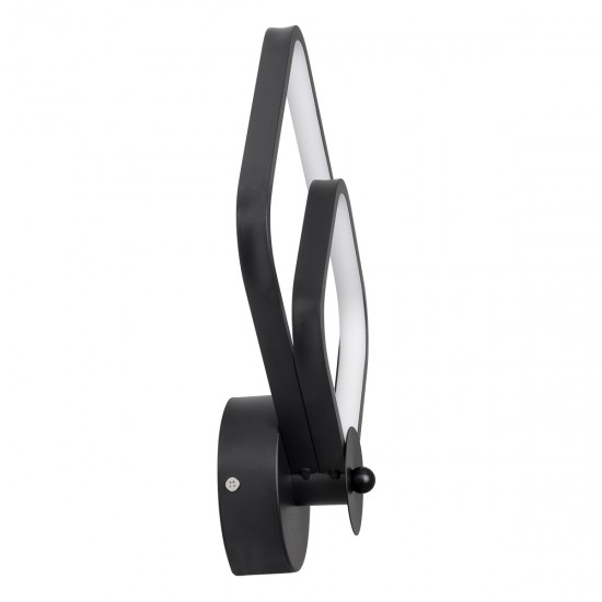 GLOBOSTAR® ANNA 61085 Μοντέρνο Φωτιστικό Τοίχου - Απλίκα LED 15W 1800lm 300° AC 220-240V IP20 Ρυθμιζόμενο Λευκό CCT με On/Off 2700K/4500K/6000K - Lumileds SMD Chip - Μαύρο Ματ - Μ25 x Π8 x Υ30cm - 3 Χρόνια Εγγύηση
