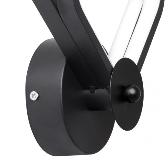 GLOBOSTAR® ANNA 61085 Μοντέρνο Φωτιστικό Τοίχου - Απλίκα LED 15W 1800lm 300° AC 220-240V IP20 Ρυθμιζόμενο Λευκό CCT με On/Off 2700K/4500K/6000K - Lumileds SMD Chip - Μαύρο Ματ - Μ25 x Π8 x Υ30cm - 3 Χρόνια Εγγύηση
