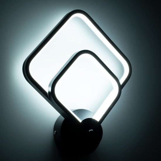 GLOBOSTAR® ANNA 61085 Μοντέρνο Φωτιστικό Τοίχου - Απλίκα LED 15W 1800lm 300° AC 220-240V IP20 Ρυθμιζόμενο Λευκό CCT με On/Off 2700K/4500K/6000K - Lumileds SMD Chip - Μαύρο Ματ - Μ25 x Π8 x Υ30cm - 3 Χρόνια Εγγύηση