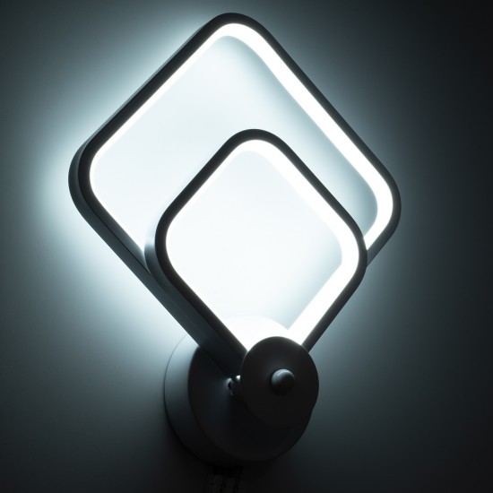 GLOBOSTAR® ANNA 61086 Μοντέρνο Φωτιστικό Τοίχου - Απλίκα LED 15W 1800lm 300° AC 220-240V IP20 Ρυθμιζόμενο Λευκό CCT με On/Off 2700K/4500K/6000K - Lumileds SMD Chip - Λευκό Ματ - Μ25 x Π8 x Υ30cm - 3 Χρόνια Εγγύηση