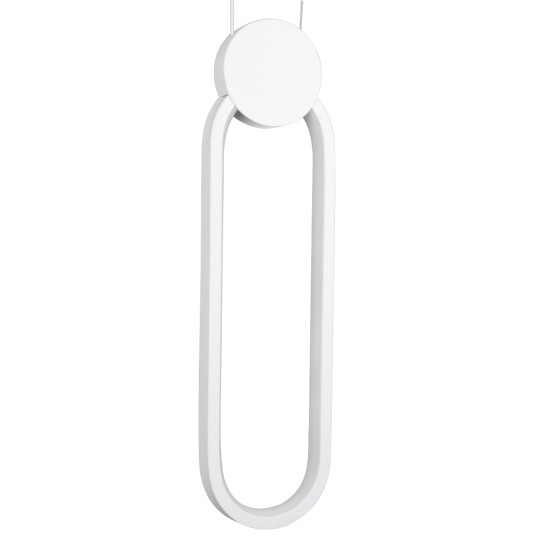 GLOBOSTAR® ILDI 61089 Μοντέρνο Κρεμαστό Φωτιστικό Οροφής LED 12W 1440lm 300° AC 220-240V IP20 Ρυθμιζόμενο Λευκό CCT με On/Off 2700K/4500K/6000K - Lumileds SMD Chip - Λευκό Ματ - Μ10 x Π2.3 x Υ38cm - 3 Χρόνια Εγγύηση