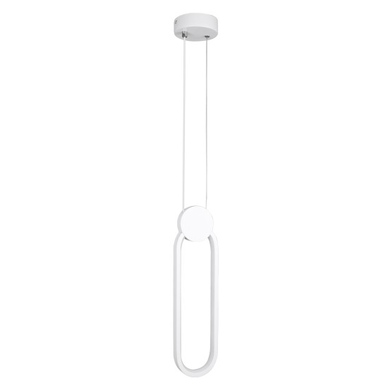 GLOBOSTAR® ILDI 61089 Μοντέρνο Κρεμαστό Φωτιστικό Οροφής LED 12W 1440lm 300° AC 220-240V IP20 Ρυθμιζόμενο Λευκό CCT με On/Off 2700K/4500K/6000K - Lumileds SMD Chip - Λευκό Ματ - Μ10 x Π2.3 x Υ38cm - 3 Χρόνια Εγγύηση