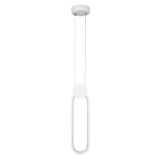 GLOBOSTAR® ILDI 61089 Μοντέρνο Κρεμαστό Φωτιστικό Οροφής LED 12W 1440lm 300° AC 220-240V IP20 Ρυθμιζόμενο Λευκό CCT με On/Off 2700K/4500K/6000K - Lumileds SMD Chip - Λευκό Ματ - Μ10 x Π2.3 x Υ38cm - 3 Χρόνια Εγγύηση