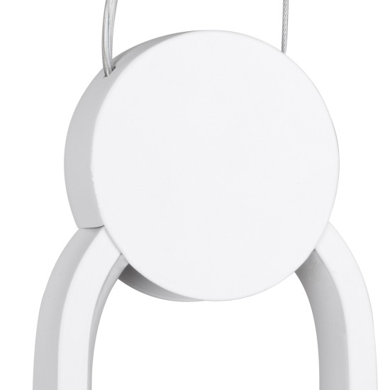 GLOBOSTAR® ILDI 61089 Μοντέρνο Κρεμαστό Φωτιστικό Οροφής LED 12W 1440lm 300° AC 220-240V IP20 Ρυθμιζόμενο Λευκό CCT με On/Off 2700K/4500K/6000K - Lumileds SMD Chip - Λευκό Ματ - Μ10 x Π2.3 x Υ38cm - 3 Χρόνια Εγγύηση