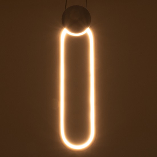 GLOBOSTAR® ILDI 61089 Μοντέρνο Κρεμαστό Φωτιστικό Οροφής LED 12W 1440lm 300° AC 220-240V IP20 Ρυθμιζόμενο Λευκό CCT με On/Off 2700K/4500K/6000K - Lumileds SMD Chip - Λευκό Ματ - Μ10 x Π2.3 x Υ38cm - 3 Χρόνια Εγγύηση