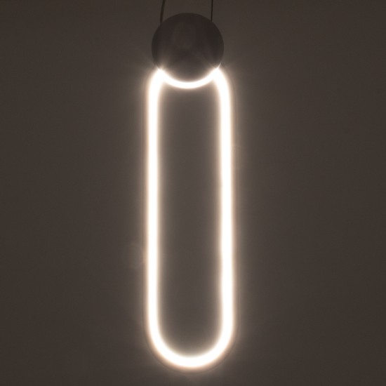 GLOBOSTAR® ILDI 61089 Μοντέρνο Κρεμαστό Φωτιστικό Οροφής LED 12W 1440lm 300° AC 220-240V IP20 Ρυθμιζόμενο Λευκό CCT με On/Off 2700K/4500K/6000K - Lumileds SMD Chip - Λευκό Ματ - Μ10 x Π2.3 x Υ38cm - 3 Χρόνια Εγγύηση