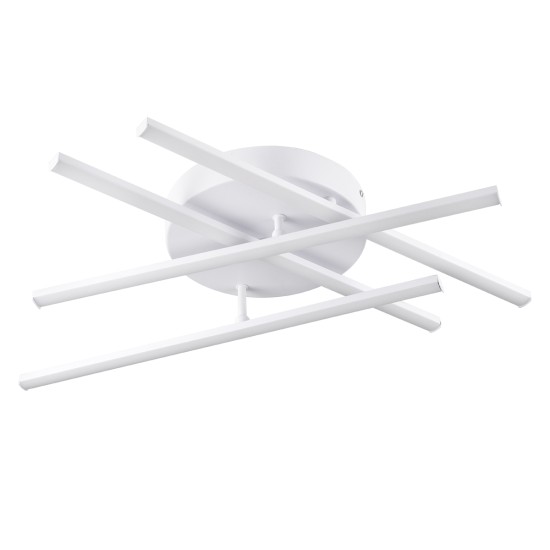 GLOBOSTAR® DRACO 61096 Μοντέρνο Φωτιστικό Οροφής LED 60W 7380lm 120° AC 220-240V IP20 Ρυθμιζόμενο Λευκό CCT με Χειριστήριο από 2700K έως 6000K Dimmable - Lumileds SMD Chip - Λευκό Ματ - Μ60 x Π60 x Υ11cm - 3 Χρόνια Εγγύηση