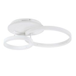GLOBOSTAR® VENOM 61121 Μοντέρνο Φωτιστικό Οροφής LED 67W 8107lm 360° AC 220-240V IP20 Ρυθμιζόμενο Λευκό CCT με Χειριστήριο από 2700K έως 6000K Dimmable - Lumileds SMD Chip - Λευκό Ματ - Μ60 x Π40 x Υ12.5cm - 3 Χρόνια Εγγύηση