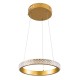 GLOBOSTAR® DIAMOND 61127 Μοντέρνο Κρεμαστό Φωτιστικό Οροφής LED 20W 2356lm 360° AC 220-240V IP20 Ρυθμιζόμενο Λευκό CCT με Χειριστήριο από 2700K έως 6000K Dimmable - Lumileds SMD Chip - Χρυσό Βούρτσας - Μ25 x Π25 x Υ3cm - 3 Χρόνια Εγγύηση
