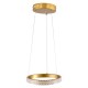 GLOBOSTAR® DIAMOND 61127 Μοντέρνο Κρεμαστό Φωτιστικό Οροφής LED 20W 2356lm 360° AC 220-240V IP20 Ρυθμιζόμενο Λευκό CCT με Χειριστήριο από 2700K έως 6000K Dimmable - Lumileds SMD Chip - Χρυσό Βούρτσας - Μ25 x Π25 x Υ3cm - 3 Χρόνια Εγγύηση