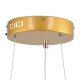 GLOBOSTAR® DIAMOND 61127 Μοντέρνο Κρεμαστό Φωτιστικό Οροφής LED 20W 2356lm 360° AC 220-240V IP20 Ρυθμιζόμενο Λευκό CCT με Χειριστήριο από 2700K έως 6000K Dimmable - Lumileds SMD Chip - Χρυσό Βούρτσας - Μ25 x Π25 x Υ3cm - 3 Χρόνια Εγγύηση