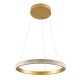 GLOBOSTAR® DIAMOND 61129 Μοντέρνο Κρεμαστό Φωτιστικό Οροφής LED 30W 3513lm 360° AC 220-240V IP20 Ρυθμιζόμενο Λευκό CCT με Χειριστήριο από 2700K έως 6000K Dimmable - Lumileds SMD Chip - Χρυσό Βούρτσας - Μ40 x Π40 x Υ3cm - 3 Χρόνια Εγγύηση