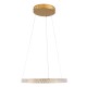GLOBOSTAR® DIAMOND 61129 Μοντέρνο Κρεμαστό Φωτιστικό Οροφής LED 30W 3513lm 360° AC 220-240V IP20 Ρυθμιζόμενο Λευκό CCT με Χειριστήριο από 2700K έως 6000K Dimmable - Lumileds SMD Chip - Χρυσό Βούρτσας - Μ40 x Π40 x Υ3cm - 3 Χρόνια Εγγύηση