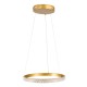 GLOBOSTAR® DIAMOND 61129 Μοντέρνο Κρεμαστό Φωτιστικό Οροφής LED 30W 3513lm 360° AC 220-240V IP20 Ρυθμιζόμενο Λευκό CCT με Χειριστήριο από 2700K έως 6000K Dimmable - Lumileds SMD Chip - Χρυσό Βούρτσας - Μ40 x Π40 x Υ3cm - 3 Χρόνια Εγγύηση