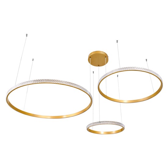 GLOBOSTAR® DIAMOND TRIO 61145 Μοντέρνο Κρεμαστό Φωτιστικό Οροφής LED 120W 14723lm 360° AC 220-240V IP20 Ρυθμιζόμενο Λευκό CCT με Χειριστήριο από 2700K έως 6000K Dimmable - Lumileds SMD Chip - Χρυσό Βούρτσας - Μ150 x Π150 x Υ60cm - 3 Χρόνια Εγγύηση GLOBOSTAR® DIAMOND TRIO 61145 Μοντέρνο Κρεμαστό Φωτιστικό Οροφής LED 120W 14723lm 360° AC 220-240V IP20 Ρυθμιζόμενο Λευκό CCT με Χειριστήριο από 2700K έως 6000K Dimmable - Lumileds SMD Chip - Χρυσό Βούρτσας - Μ150 x Π150 x Υ60cm - 3 Χρόνια Εγγύηση