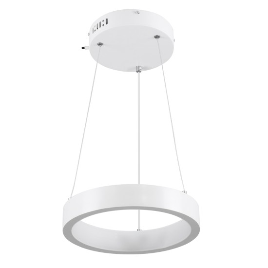 GLOBOSTAR® NEMESIS 61153 Μοντέρνο Κρεμαστό Φωτιστικό Οροφής LED 20W 2356lm 360° AC 220-240V IP20 Ρυθμιζόμενο Λευκό CCT με Χειριστήριο από 2700K έως 6000K Dimmable - Lumileds SMD Chip - Λευκό Ματ - Μ25 x Π25 x Υ4cm - 3 Χρόνια Εγγύηση
