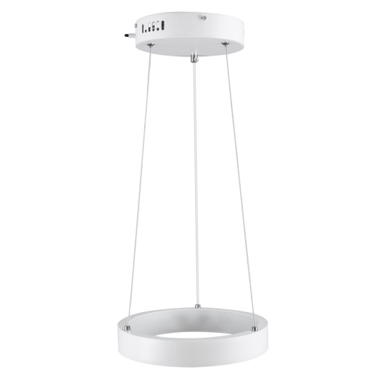 GLOBOSTAR® NEMESIS 61153 Μοντέρνο Κρεμαστό Φωτιστικό Οροφής LED 20W 2356lm 360° AC 220-240V IP20 Ρυθμιζόμενο Λευκό CCT με Χειριστήριο από 2700K έως 6000K Dimmable - Lumileds SMD Chip - Λευκό Ματ - Μ25 x Π25 x Υ4cm - 3 Χρόνια Εγγύηση