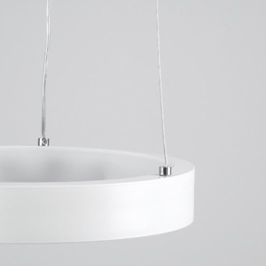 GLOBOSTAR® NEMESIS 61153 Μοντέρνο Κρεμαστό Φωτιστικό Οροφής LED 20W 2356lm 360° AC 220-240V IP20 Ρυθμιζόμενο Λευκό CCT με Χειριστήριο από 2700K έως 6000K Dimmable - Lumileds SMD Chip - Λευκό Ματ - Μ25 x Π25 x Υ4cm - 3 Χρόνια Εγγύηση