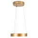 GLOBOSTAR® NEMESIS 61154 Μοντέρνο Κρεμαστό Φωτιστικό Οροφής LED 20W 2356lm 360° AC 220-240V IP20 Ρυθμιζόμενο Λευκό CCT με Χειριστήριο από 2700K έως 6000K Dimmable - Lumileds SMD Chip - Χρυσό Βούρτσας - Μ25 x Π25 x Υ4cm - 3 Χρόνια Εγγύηση