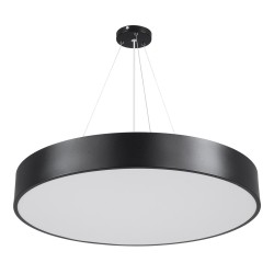 GLOBOSTAR® BURTON 61202 Μοντέρνο Κρεμαστό Φωτιστικό Οροφής LED 75W 8625lm 120° AC 220-240V IP20 Ρυθμιζόμενο Λευκό CCT με Χειριστήριο από 2700K έως 6000K Dimmable - Lumileds SMD Chip - Μαύρο Ματ - Μ60 x Π60 x Υ8cm - 3 Χρόνια Εγγύηση