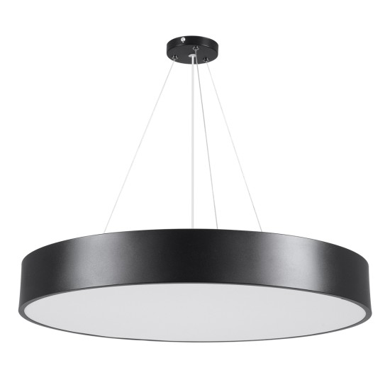 GLOBOSTAR® BURTON 61202 Μοντέρνο Κρεμαστό Φωτιστικό Οροφής LED 75W 8625lm 120° AC 220-240V IP20 Ρυθμιζόμενο Λευκό CCT με Χειριστήριο από 2700K έως 6000K Dimmable - Lumileds SMD Chip - Μαύρο Ματ - Μ60 x Π60 x Υ8cm - 3 Χρόνια Εγγύηση
