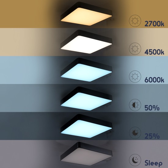 GLOBOSTAR® KAMALA 61209 Μοντέρνο Κρεμαστό Φωτιστικό Οροφής LED 75W 8625lm 120° AC 220-240V IP20 Ρυθμιζόμενο Λευκό CCT με Χειριστήριο από 2700K έως 6000K Dimmable - Lumileds SMD Chip - Λευκό Ματ - Μ60 x Π60 x Υ8cm - 3 Χρόνια Εγγύηση