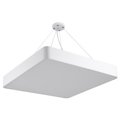 GLOBOSTAR® KAMALA 61209 Μοντέρνο Κρεμαστό Φωτιστικό Οροφής LED 75W 8625lm 120° AC 220-240V IP20 Ρυθμιζόμενο Λευκό CCT με Χειριστήριο από 2700K έως 6000K Dimmable - Lumileds SMD Chip - Λευκό Ματ - Μ60 x Π60 x Υ8cm - 3 Χρόνια Εγγύηση