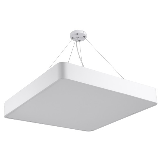 GLOBOSTAR® KAMALA 61209 Μοντέρνο Κρεμαστό Φωτιστικό Οροφής LED 75W 8625lm 120° AC 220-240V IP20 Ρυθμιζόμενο Λευκό CCT με Χειριστήριο από 2700K έως 6000K Dimmable - Lumileds SMD Chip - Λευκό Ματ - Μ60 x Π60 x Υ8cm - 3 Χρόνια Εγγύηση