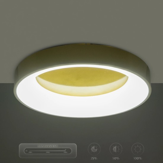 GLOBOSTAR® SALEM 61235 Μοντέρνο Φωτιστικό Οροφής LED 75W 8625lm 120° AC 220-240V IP20 Ρυθμιζόμενο Λευκό CCT με Χειριστήριο από 2700K έως 6000K Dimmable - Lumileds SMD Chip - Χρυσό - Μ45 x Π45 x Υ9.5cm - 3 Χρόνια Εγγύηση GLOBOSTAR® SALEM 61235 Μοντέρνο Φωτιστικό Οροφής LED 75W 8625lm 120° AC 220-240V IP20 Ρυθμιζόμενο Λευκό CCT με Χειριστήριο από 2700K έως 6000K Dimmable - Lumileds SMD Chip - Χρυσό - Μ45 x Π45 x Υ9.5cm - 3 Χρόνια Εγγύηση