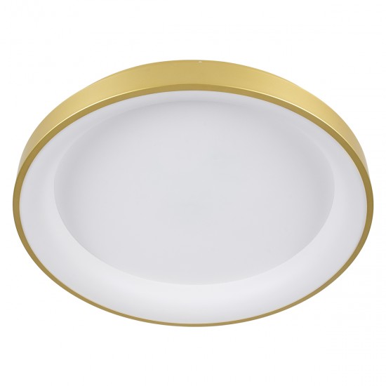 GLOBOSTAR® SALEM 61239 Μοντέρνο Φωτιστικό Οροφής LED 105W 12075lm 120° AC 220-240V IP20 Ρυθμιζόμενο Λευκό CCT με Χειριστήριο από 2700K έως 6000K Dimmable - Lumileds SMD Chip - Χρυσό - Μ60 x Π60 x Υ9.5cm - 3 Χρόνια Εγγύηση