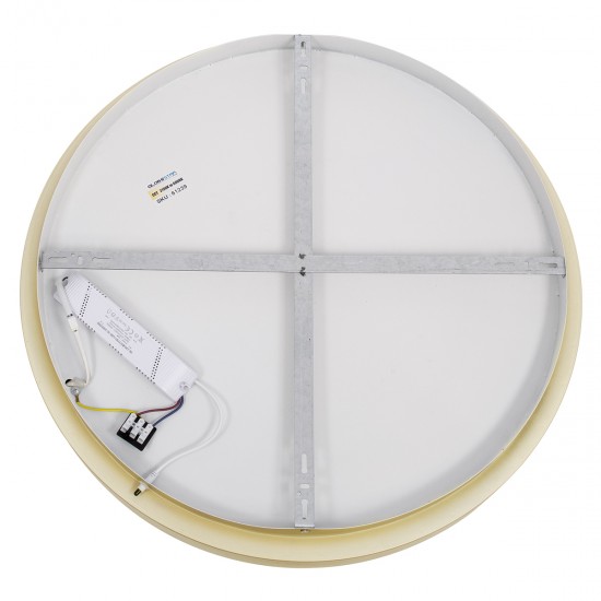GLOBOSTAR® SALEM 61239 Μοντέρνο Φωτιστικό Οροφής LED 105W 12075lm 120° AC 220-240V IP20 Ρυθμιζόμενο Λευκό CCT με Χειριστήριο από 2700K έως 6000K Dimmable - Lumileds SMD Chip - Χρυσό - Μ60 x Π60 x Υ9.5cm - 3 Χρόνια Εγγύηση