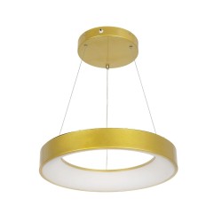 GLOBOSTAR® SALEM 61243 Μοντέρνο Κρεμαστό Φωτιστικό Οροφής LED 75W 8625lm 120° AC 220-240V IP20 Ρυθμιζόμενο Λευκό CCT με Χειριστήριο από 2700K έως 6000K Dimmable - Lumileds SMD Chip - Χρυσό - Μ45 x Π45 x Υ6cm - 3 Χρόνια Εγγύηση