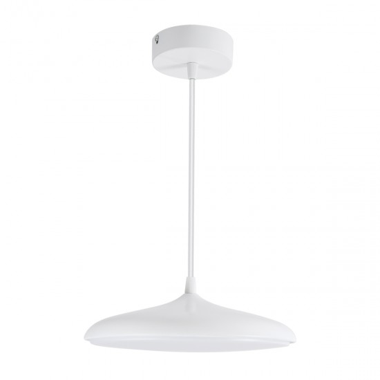 GLOBOSTAR® BARON 61252 Μοντέρνο Κρεμαστό Φωτιστικό Οροφής LED 12W 1440lm 120° AC 220-240V IP20 Ρυθμιζόμενο Λευκό CCT με On/Off 2700K/4500K/6000K - Lumileds SMD Chip - Λευκό Ματ - Μ25 x Π25 x Υ8cm - 3 Χρόνια Εγγύηση