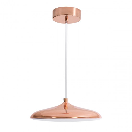 GLOBOSTAR® BARON 61253 Μοντέρνο Κρεμαστό Φωτιστικό Οροφής LED 12W 1440lm 120° AC 220-240V IP20 Ρυθμιζόμενο Λευκό CCT με On/Off 2700K/4500K/6000K - Lumileds SMD Chip - Ροζ Χρυσό - Μ25 x Π25 x Υ8cm - 3 Χρόνια Εγγύηση